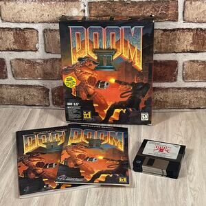 Doom II First Print Red Label IBM 3.5" Big Box PC 1994 Vintage Rare See Pics